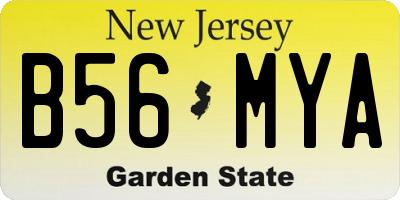 NJ license plate B56MYA