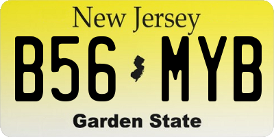 NJ license plate B56MYB