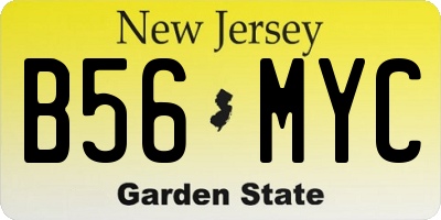 NJ license plate B56MYC