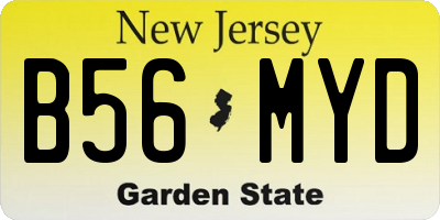 NJ license plate B56MYD