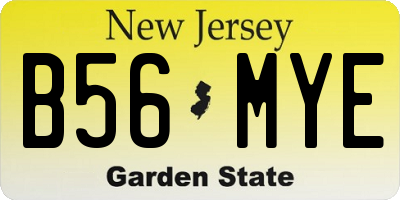NJ license plate B56MYE