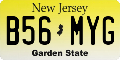 NJ license plate B56MYG