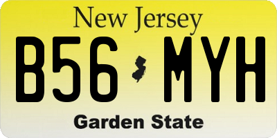 NJ license plate B56MYH