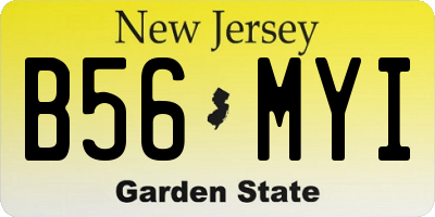 NJ license plate B56MYI