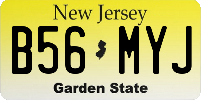 NJ license plate B56MYJ