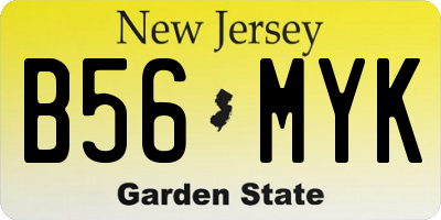 NJ license plate B56MYK