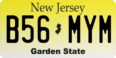NJ license plate B56MYM