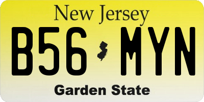 NJ license plate B56MYN