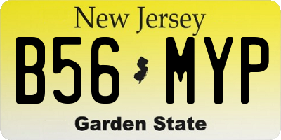 NJ license plate B56MYP