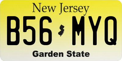 NJ license plate B56MYQ