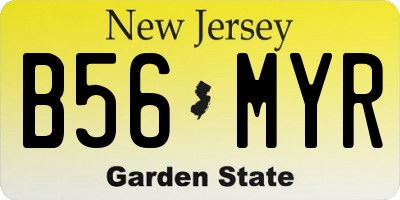 NJ license plate B56MYR