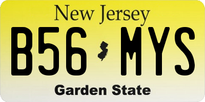 NJ license plate B56MYS