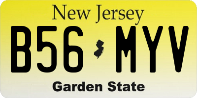 NJ license plate B56MYV