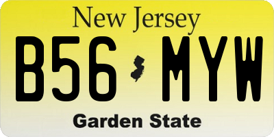 NJ license plate B56MYW