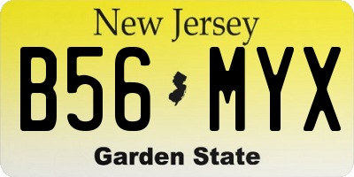 NJ license plate B56MYX