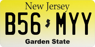 NJ license plate B56MYY
