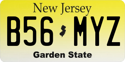 NJ license plate B56MYZ