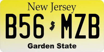 NJ license plate B56MZB