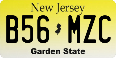 NJ license plate B56MZC