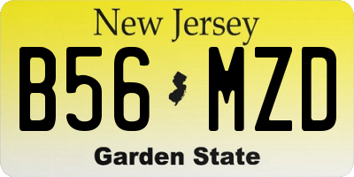 NJ license plate B56MZD