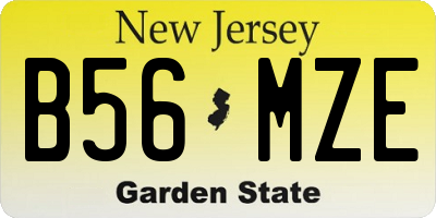 NJ license plate B56MZE