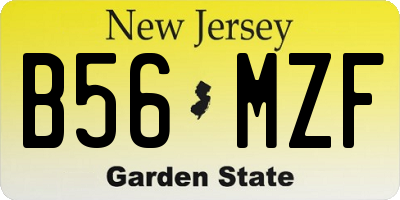 NJ license plate B56MZF