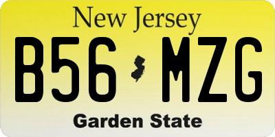 NJ license plate B56MZG
