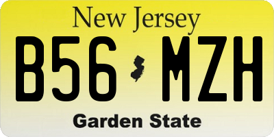 NJ license plate B56MZH