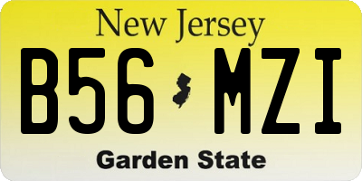 NJ license plate B56MZI