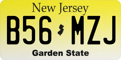 NJ license plate B56MZJ