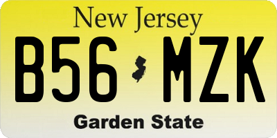 NJ license plate B56MZK