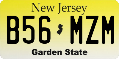 NJ license plate B56MZM