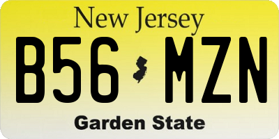 NJ license plate B56MZN