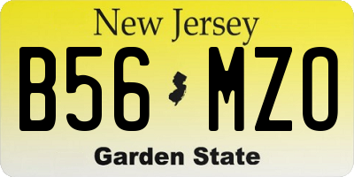 NJ license plate B56MZO