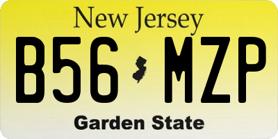 NJ license plate B56MZP