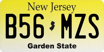 NJ license plate B56MZS
