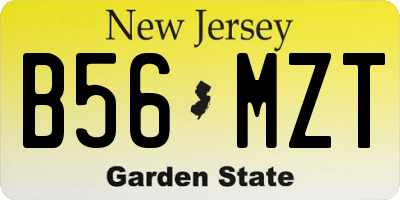 NJ license plate B56MZT