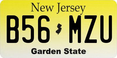 NJ license plate B56MZU
