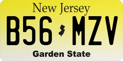 NJ license plate B56MZV