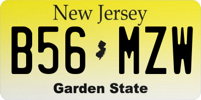 NJ license plate B56MZW