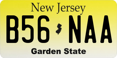 NJ license plate B56NAA