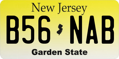 NJ license plate B56NAB