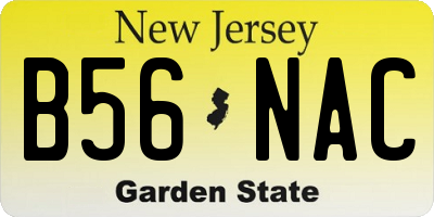 NJ license plate B56NAC