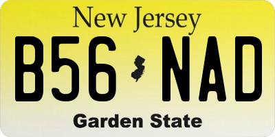 NJ license plate B56NAD