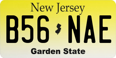 NJ license plate B56NAE