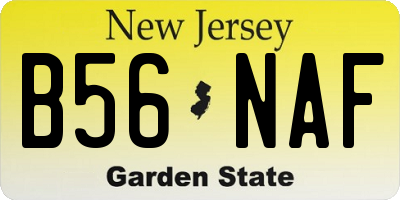NJ license plate B56NAF