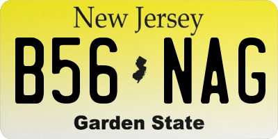 NJ license plate B56NAG