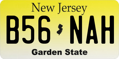 NJ license plate B56NAH
