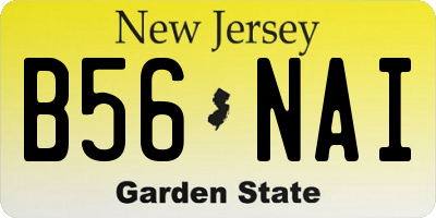 NJ license plate B56NAI