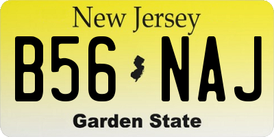 NJ license plate B56NAJ